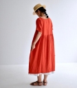 ichi Antiquites麻料短袖洋裝