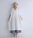 ichi V領五分袖寬版洋裝