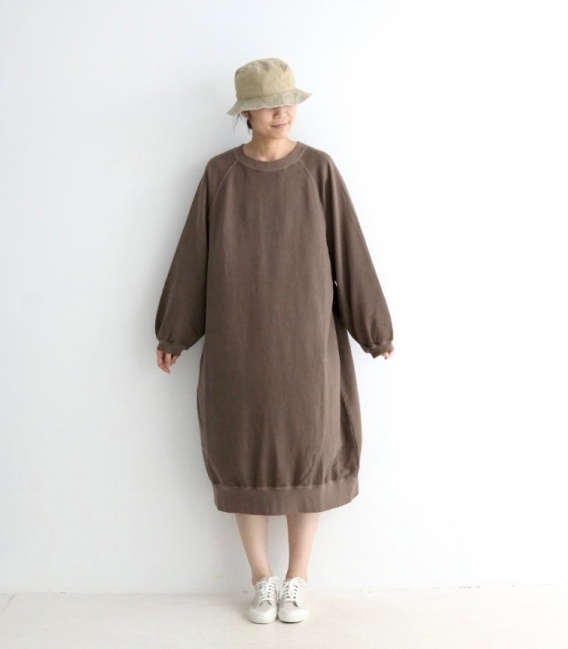 ichi  長版連袖運動棉洋裝