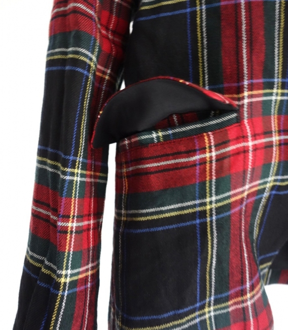 ICHI Antiquités 蘇格蘭紋麻毛料西裝外套