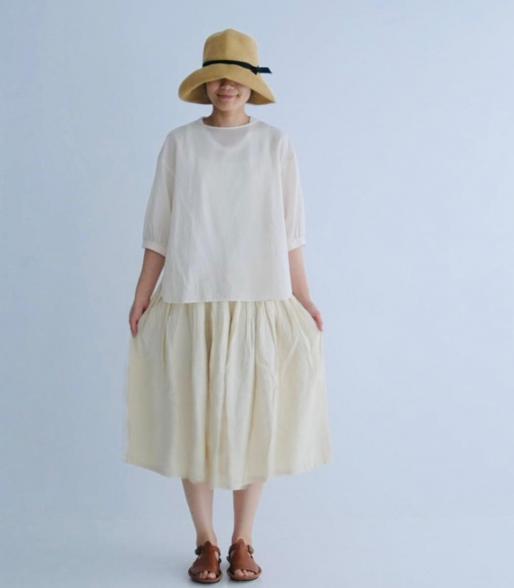 tumugu 麻料綁帶圓裙