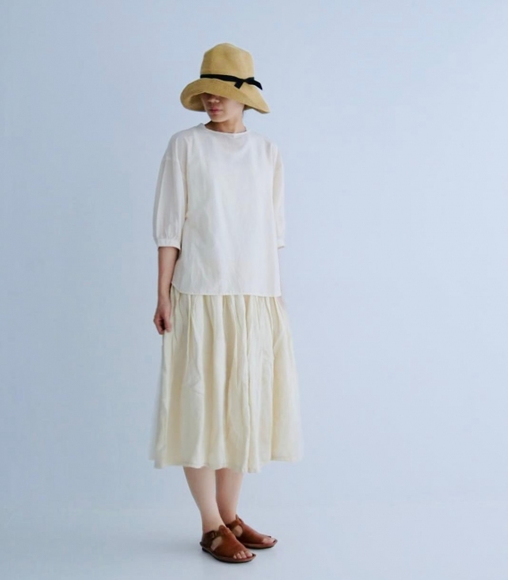 tumugu 麻料綁帶圓裙