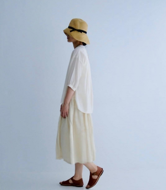 tumugu 麻料綁帶圓裙