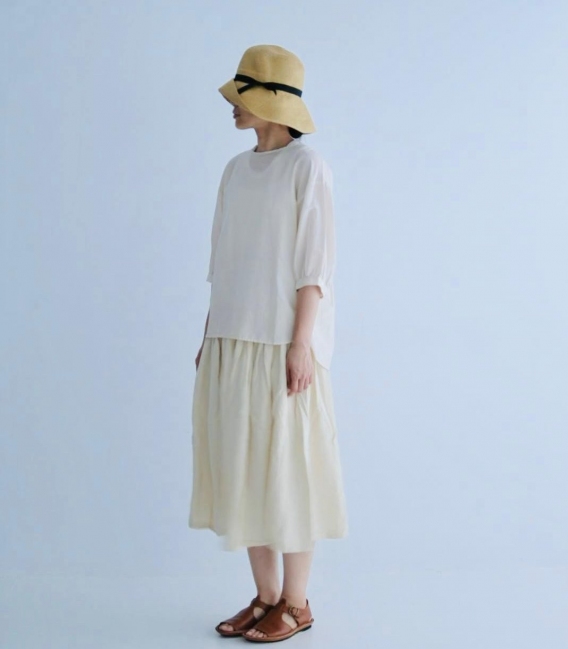 tumugu 麻料綁帶圓裙