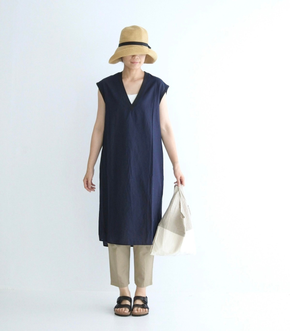 prit  麻料拼接背心式小布包