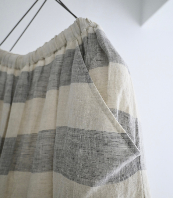 UNIVERSAL TISSU 麻料條紋低襠褲