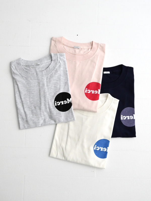 ichi Mer圓形文字落肩寬身棉上衣