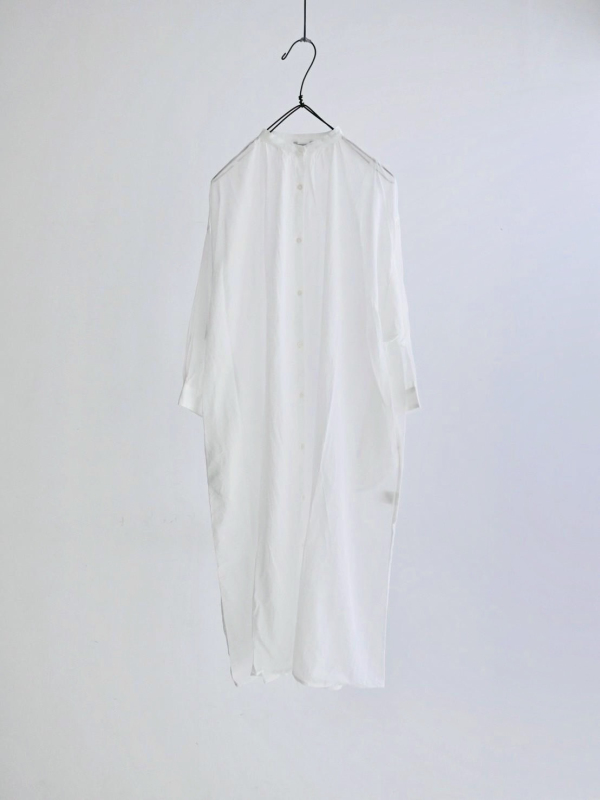 ichi棉紗立領排釦洋裝