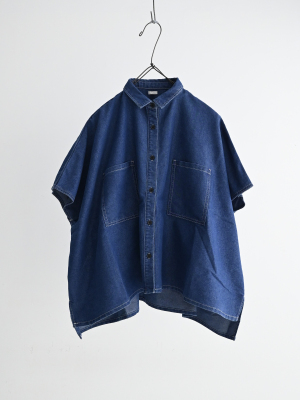 ichi 牛仔寬版襯衫