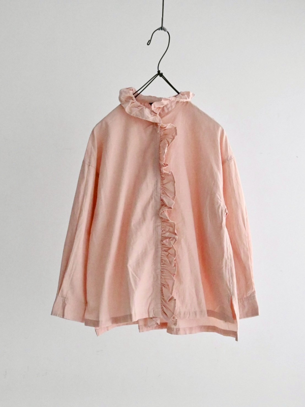 ichi荷葉褶邊領綿襯衫