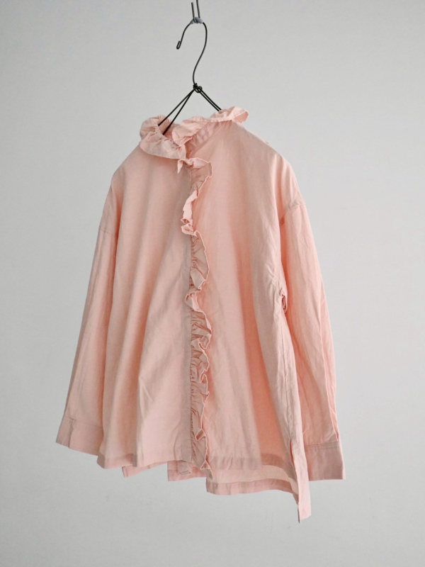 ichi荷葉褶邊領綿襯衫