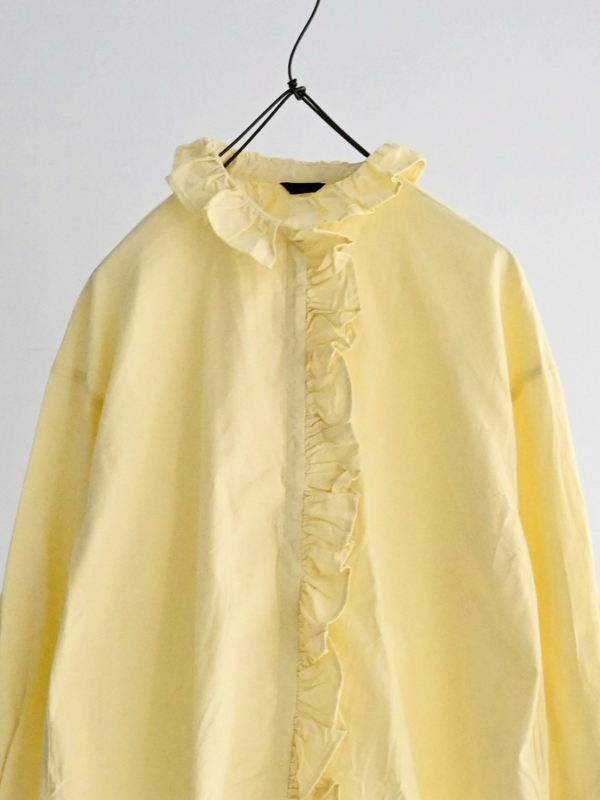 ichi荷葉褶邊領綿襯衫