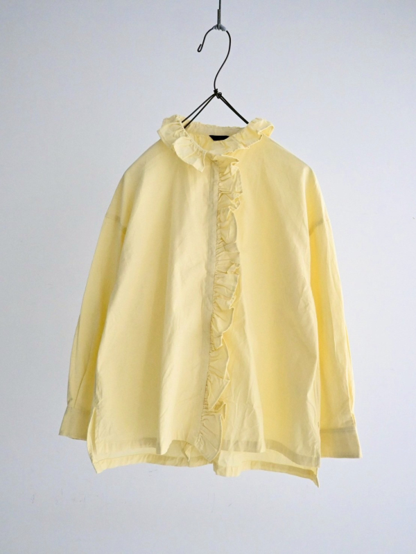 ichi荷葉褶邊領綿襯衫