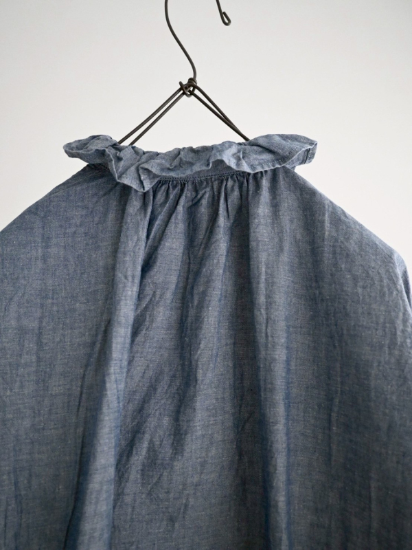 ichi荷葉褶邊領綿襯衫