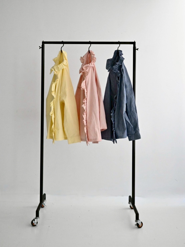 ichi荷葉褶邊領綿襯衫