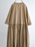 排釦開襟抓皺洋裝