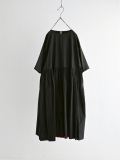 圓領棉質抓皺洋裝