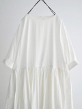 圓領棉質抓皺洋裝