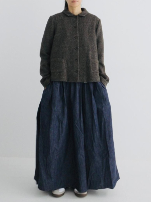 小圓領絨布西裝外套