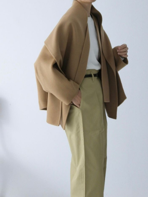 壓縮羊毛中長大衣