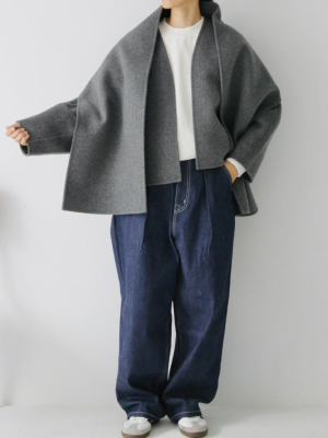 壓縮羊毛中長大衣