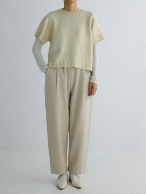 燙金粉短版編織上衣